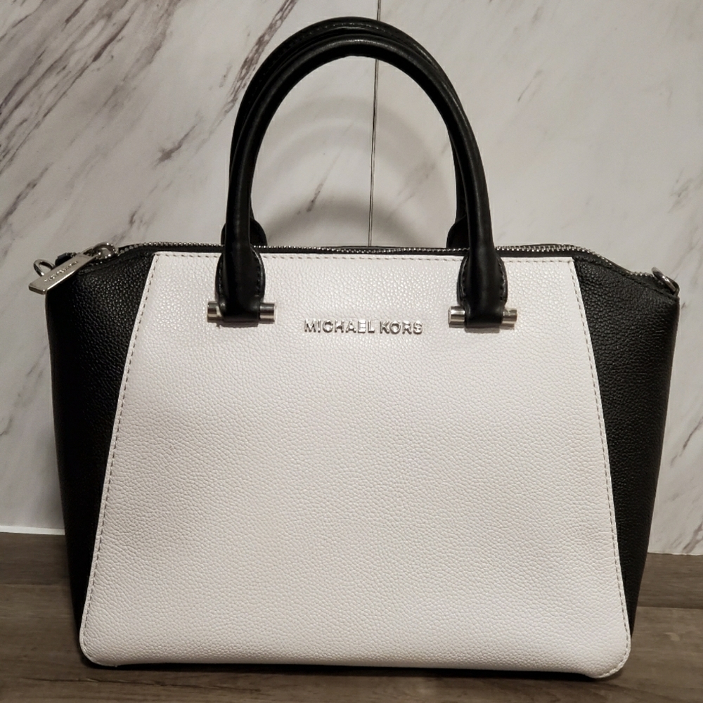 MICHAEL KORS 'Nolita' medium black/white satchel